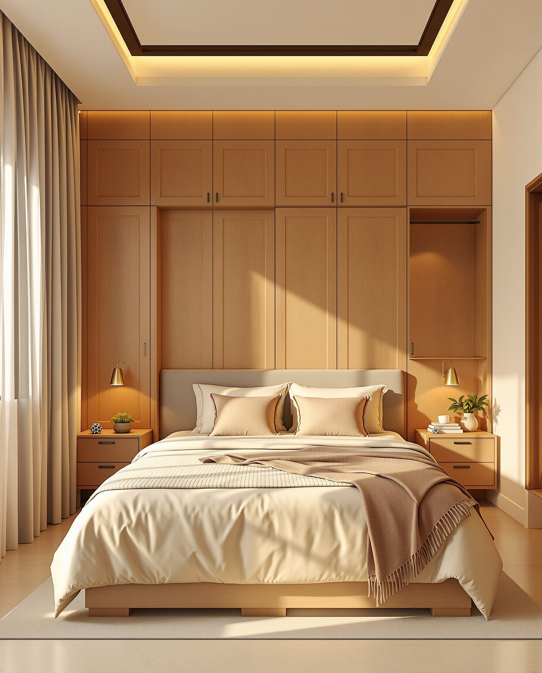 Simple Guest Bedroom — Warm Oak