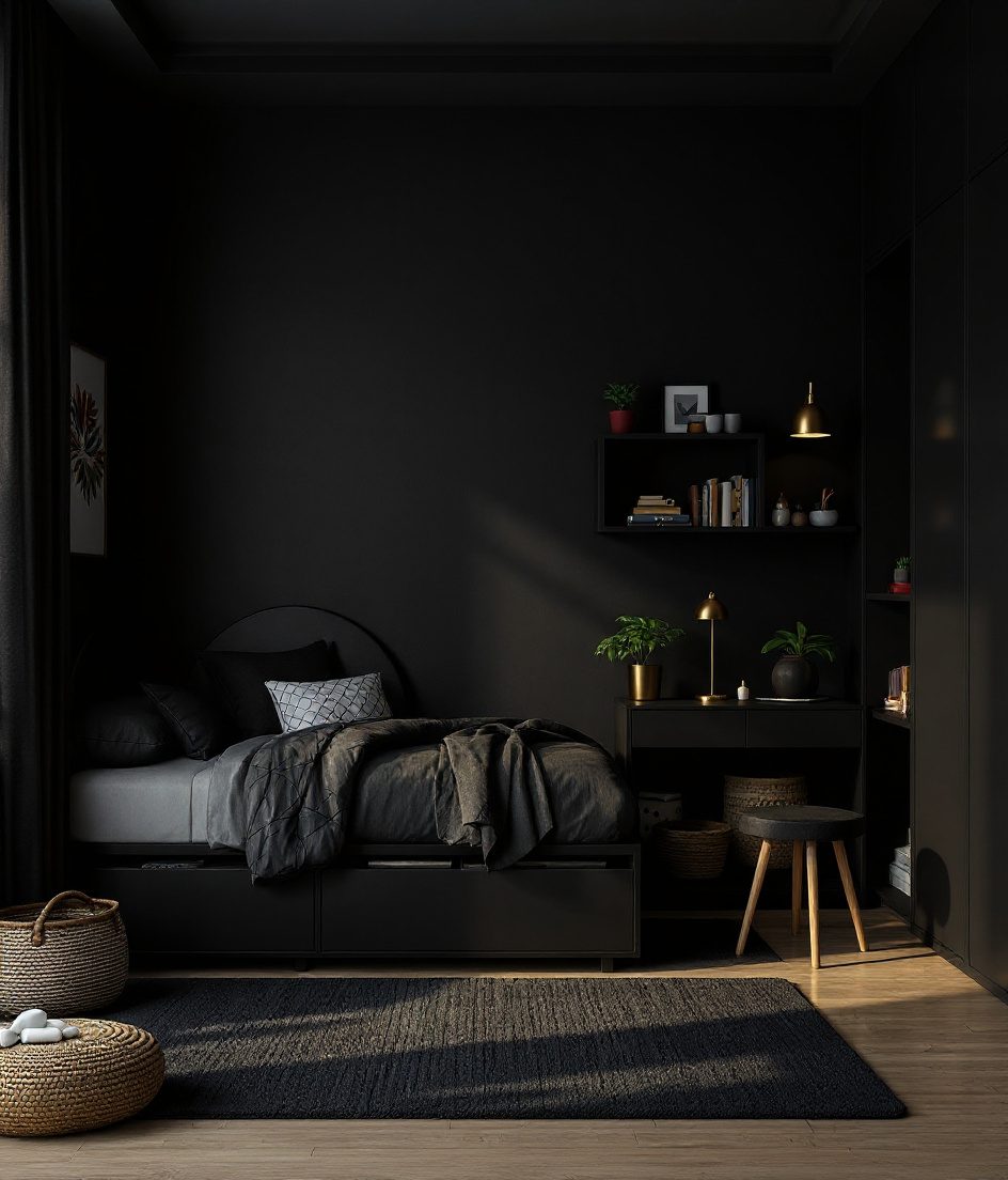 Cheerful Kids Bedroom — Charcoal Minimal