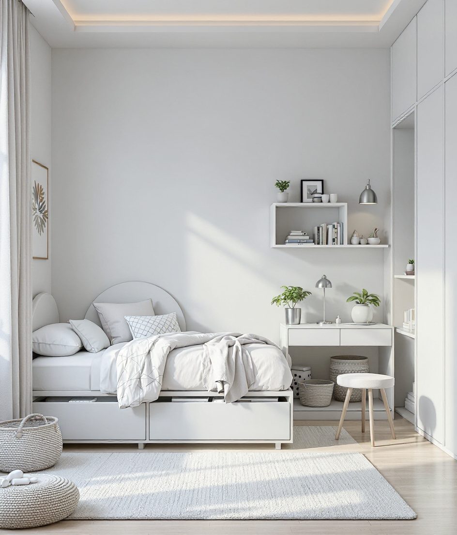Cheerful Kids Bedroom — White Modern