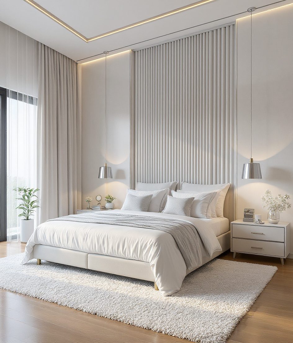 Luxury Master Bedroom — White Modern