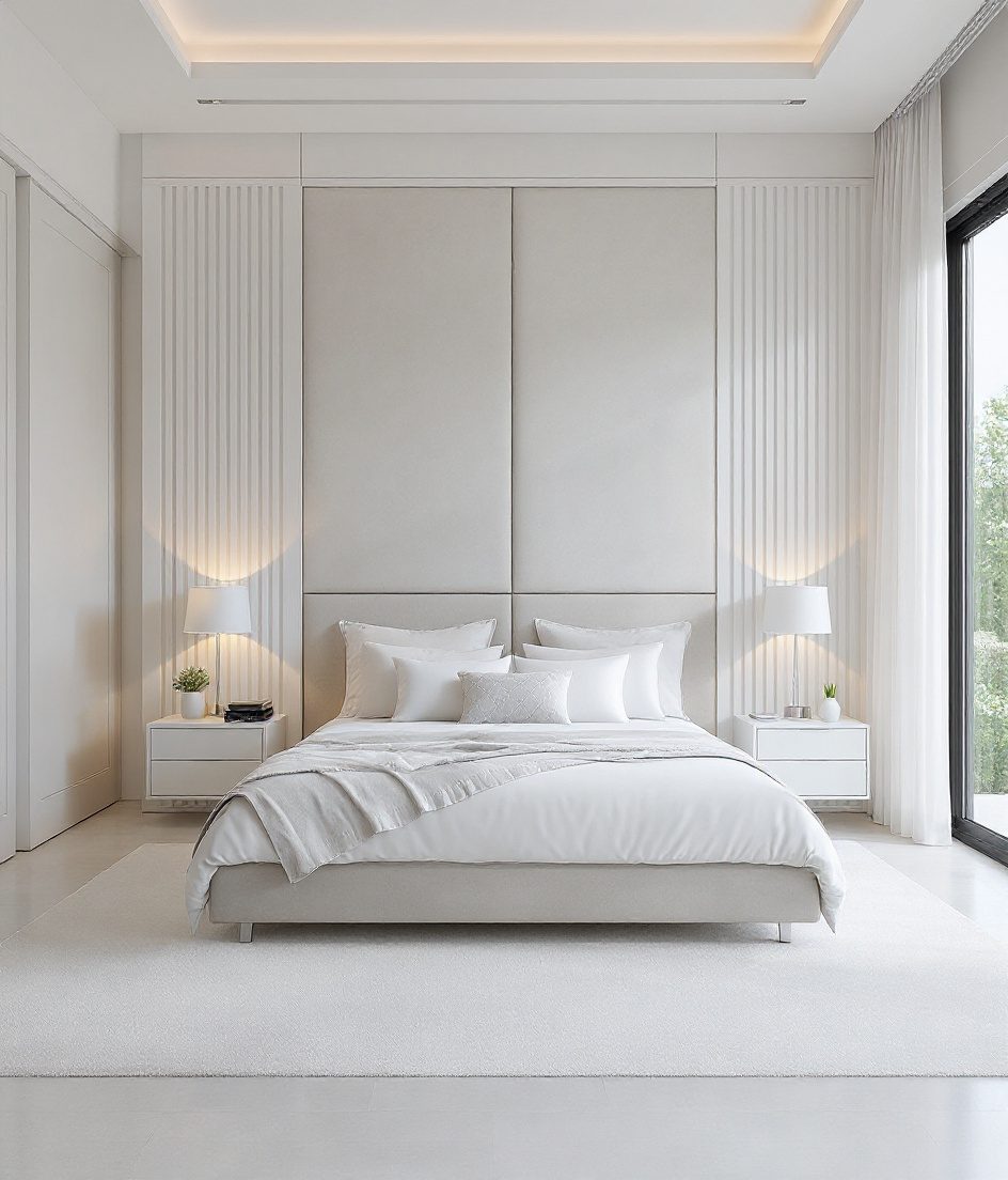 Spacious Master Bedroom Design — White Modern