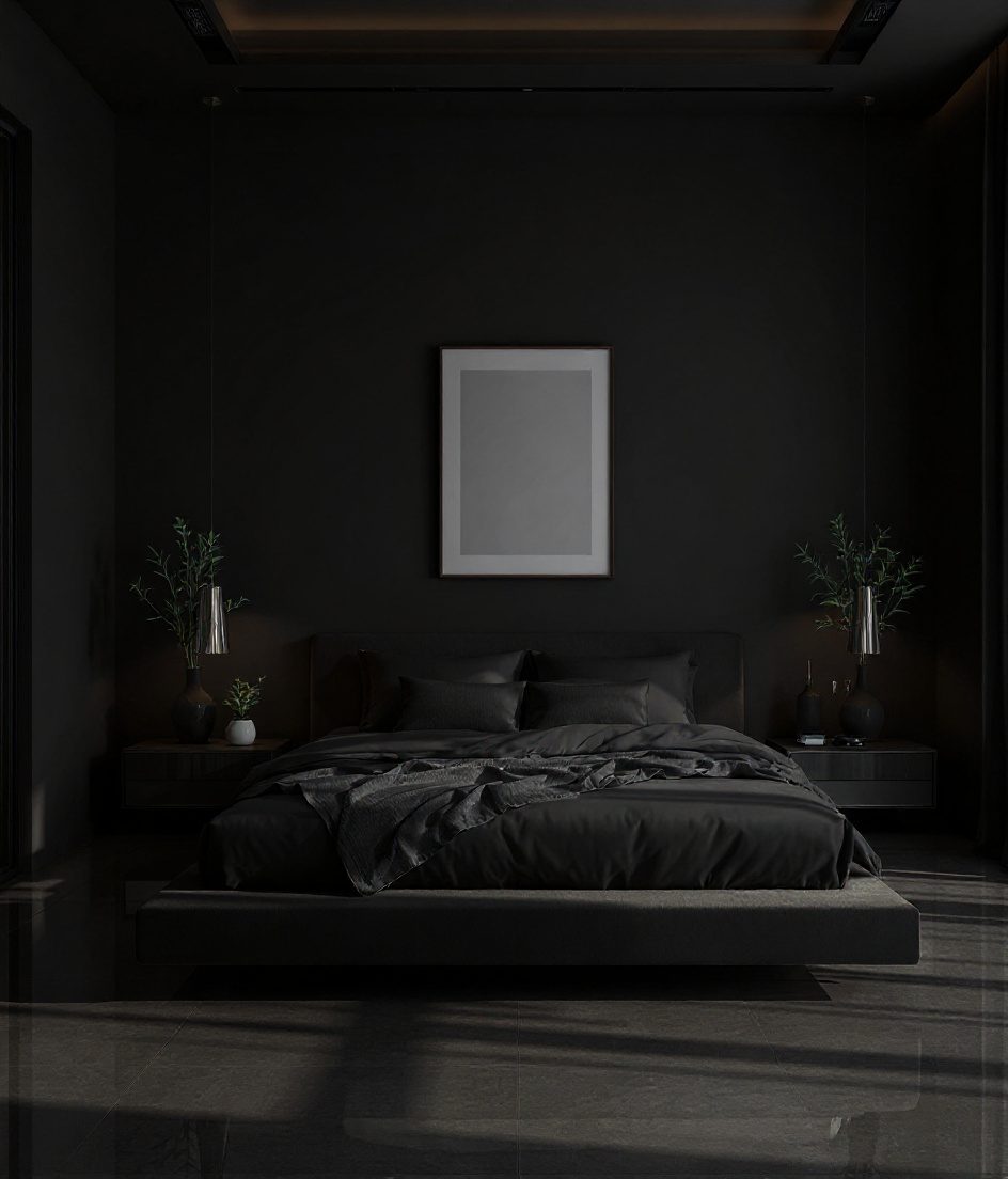 Minimalist Bedroom — Charcoal Minimal