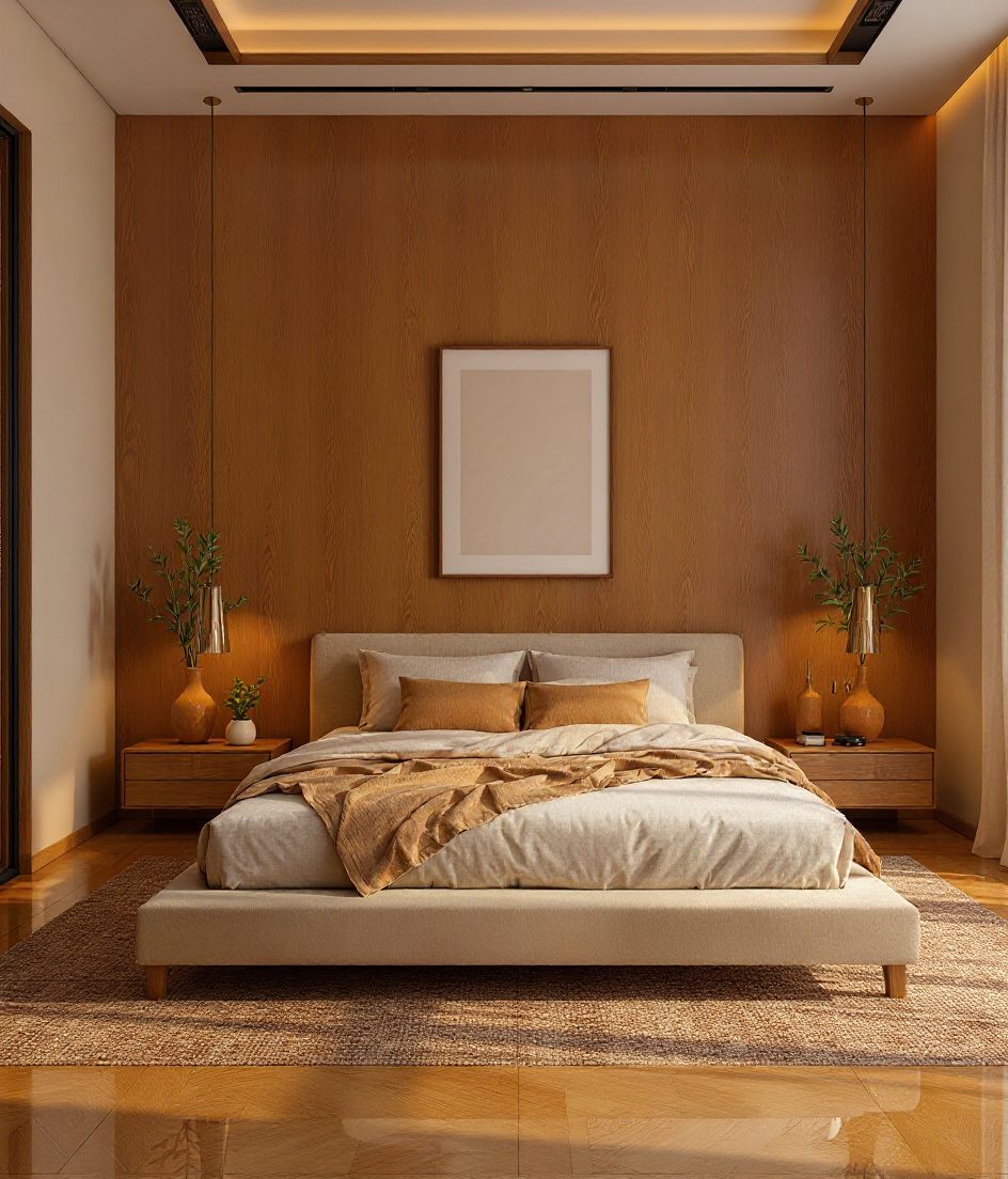 Minimalist Bedroom — Warm Oak