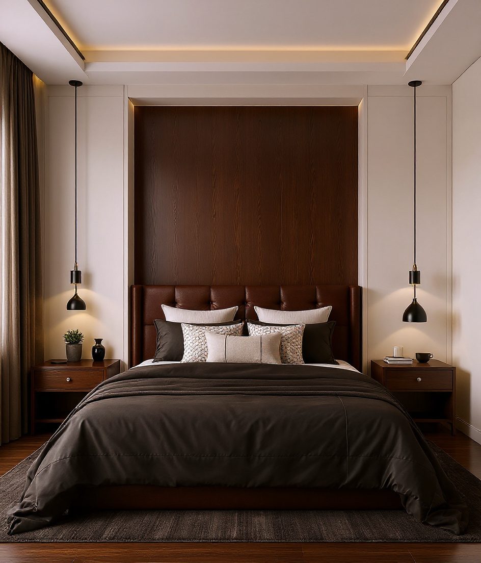 Monochrome Grey-And-White Bedroom — Walnut Classic