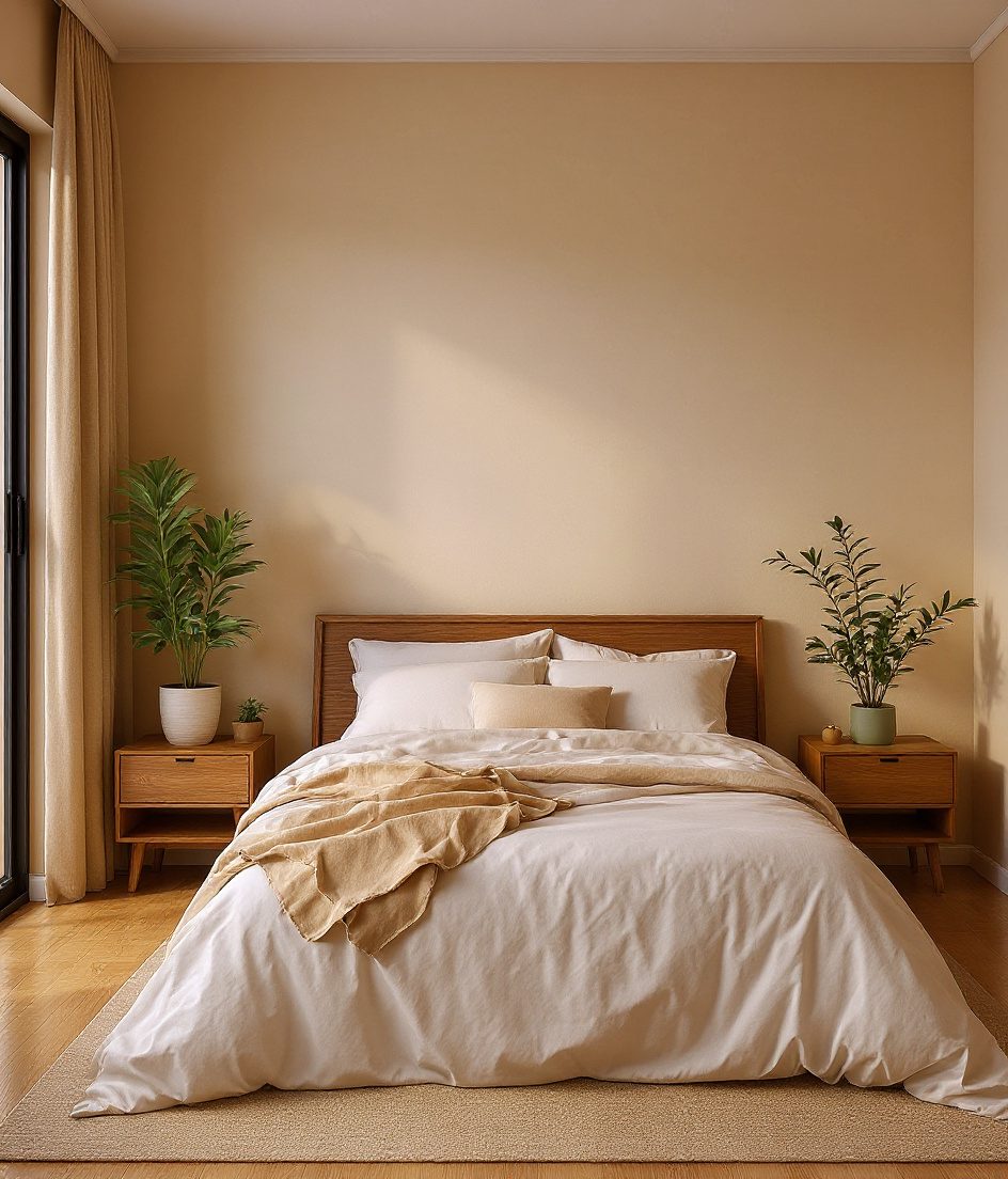 Scandinavian-Style Bedroom — Warm Oak