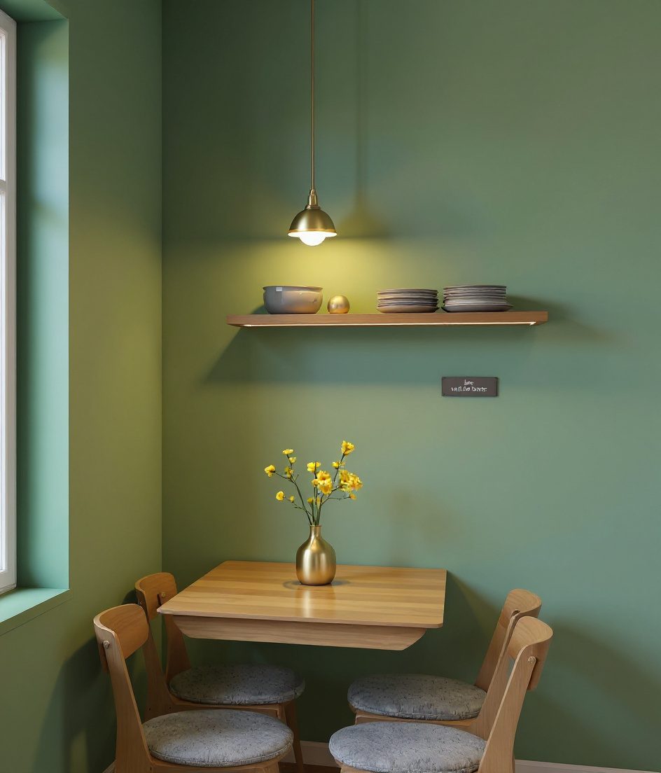 Compact 2BHK Dining Nook — Sage & Brass