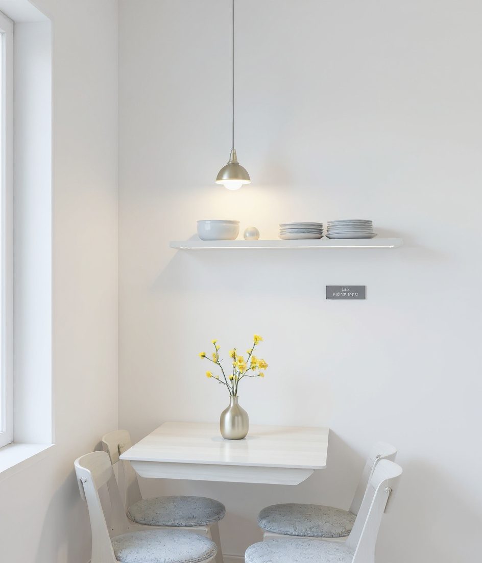 Compact 2BHK Dining Nook — White Modern