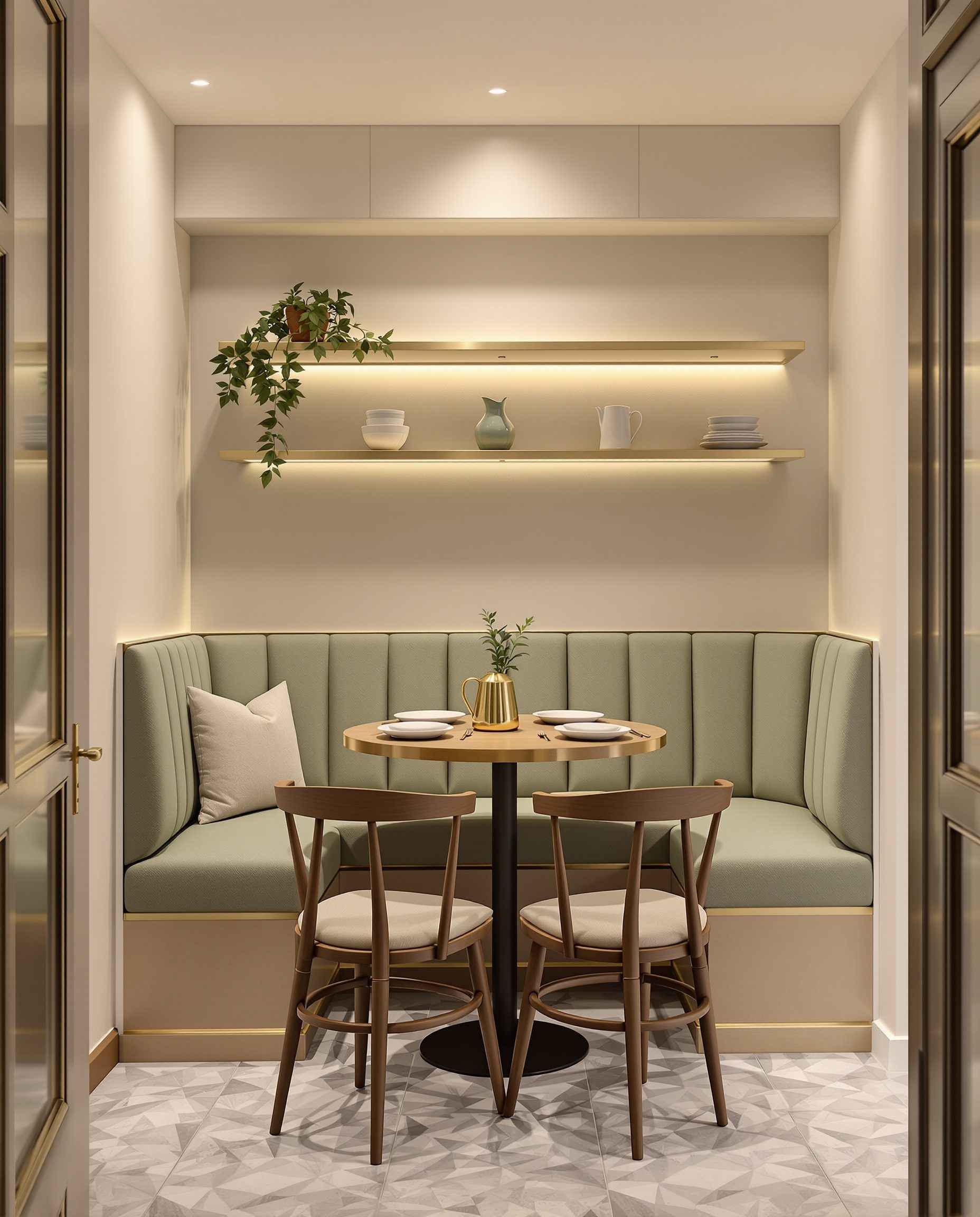 Compact Banquette Bench Dining — Sage & Brass
