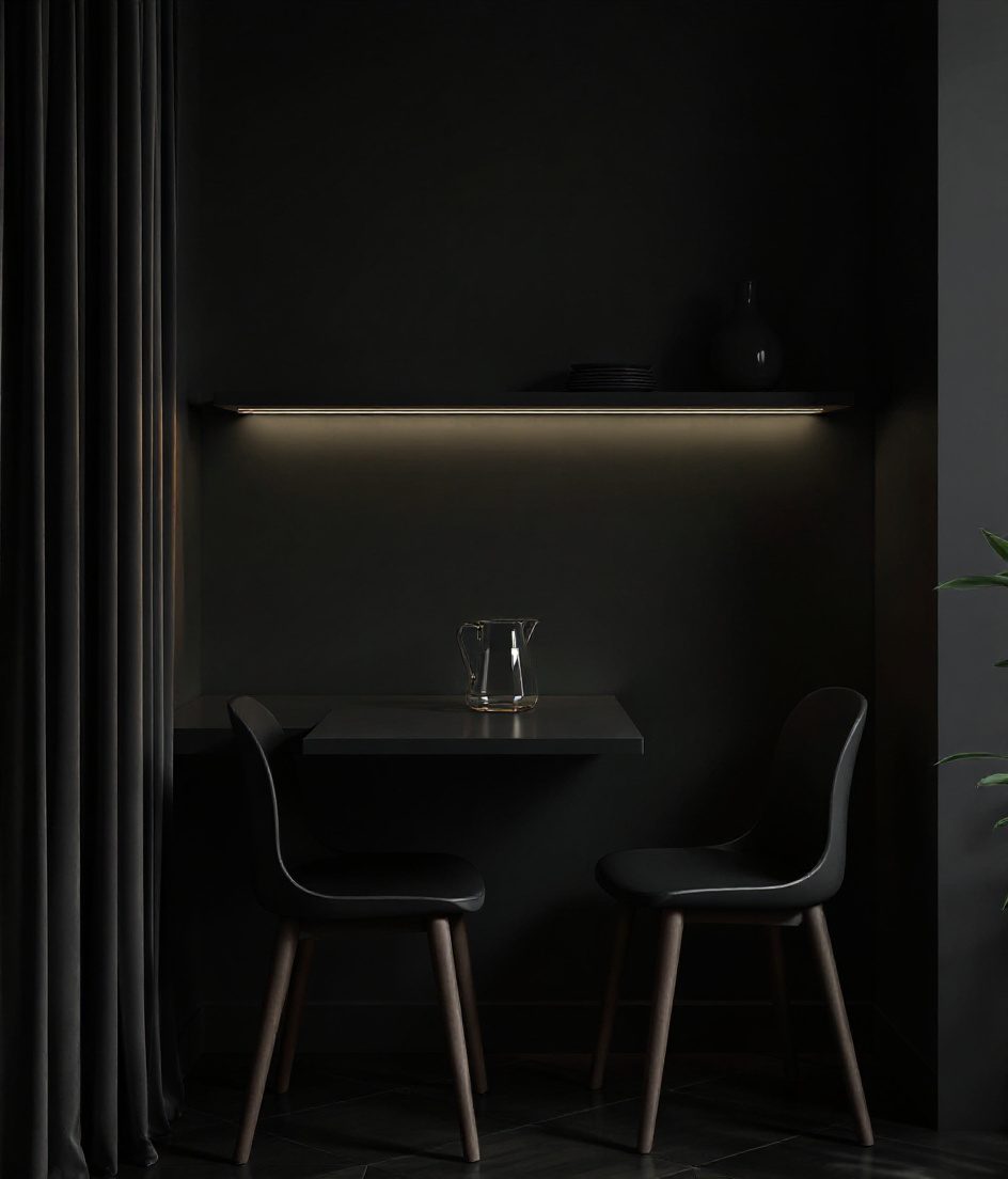 Compact Foldable Wall Dining — Charcoal Minimal