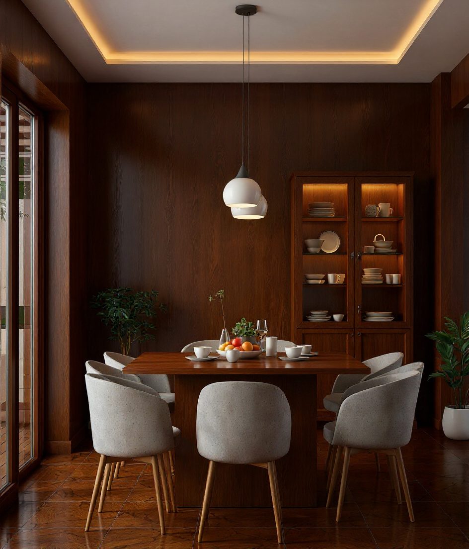 Family Bright Airy Dining — Walnut Classic