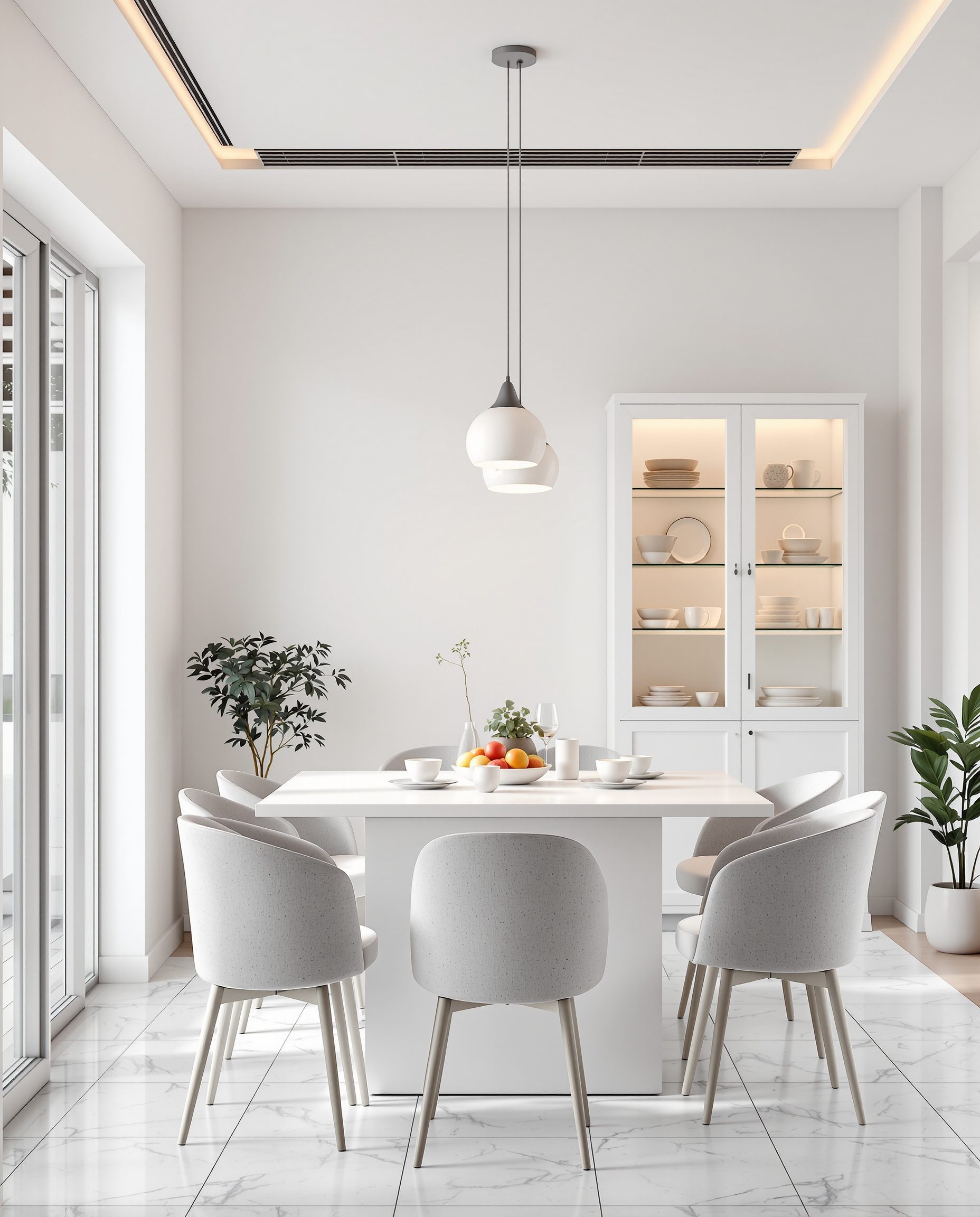 Family Bright Airy Dining — White Modern