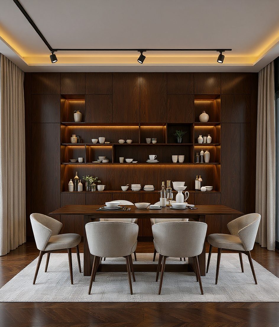 Family Display-Led Dining — Walnut Classic