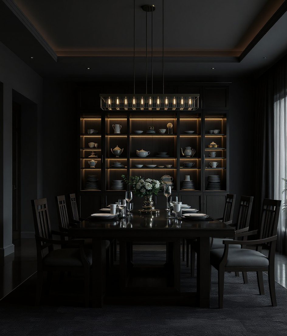 Family Joint Eight-Seater Dining — Charcoal Minimal