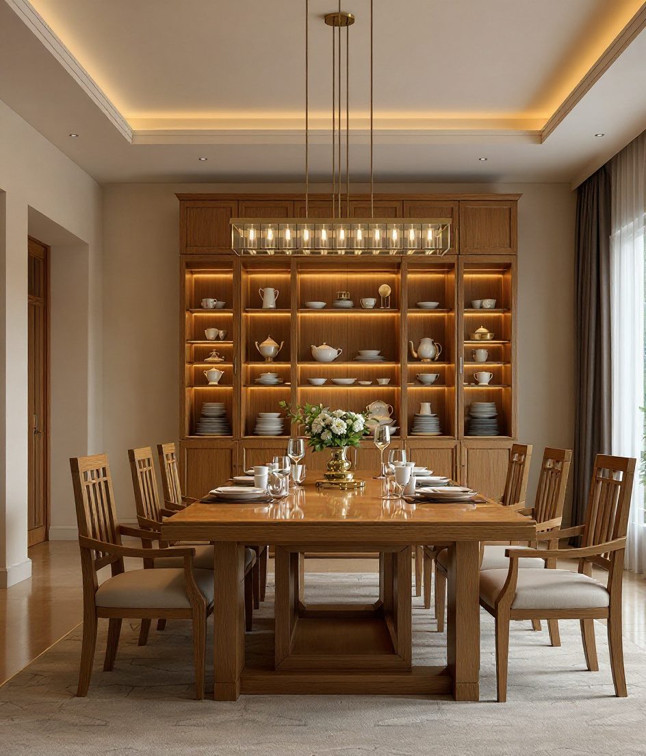 Family Joint Eight-Seater Dining — Warm Oak