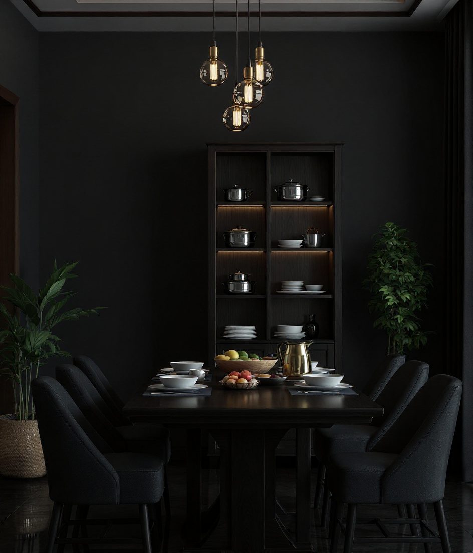 Family Six-Seater Everyday Dining — Charcoal Minimal