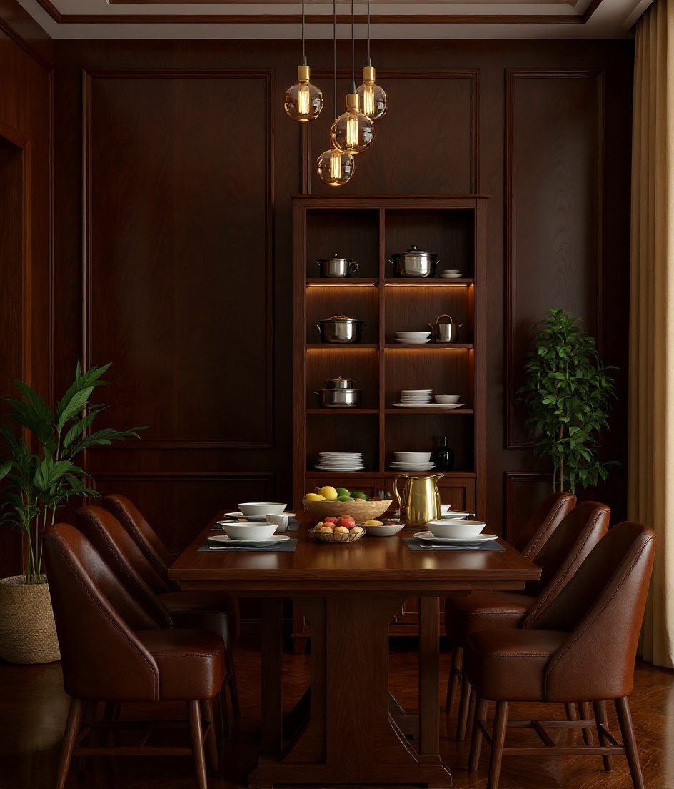 Family Six-Seater Everyday Dining — Walnut Classic