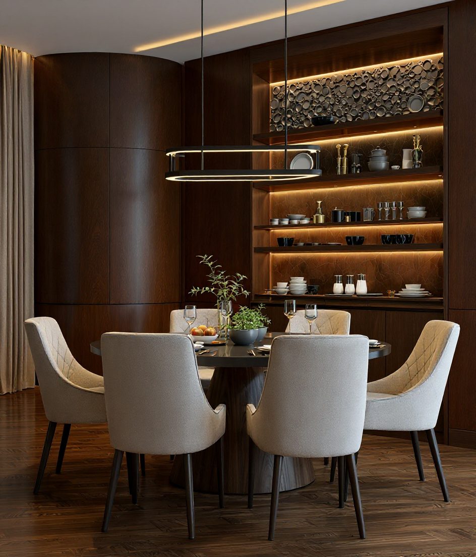 Formal Crockery-Led Dining — Walnut Classic