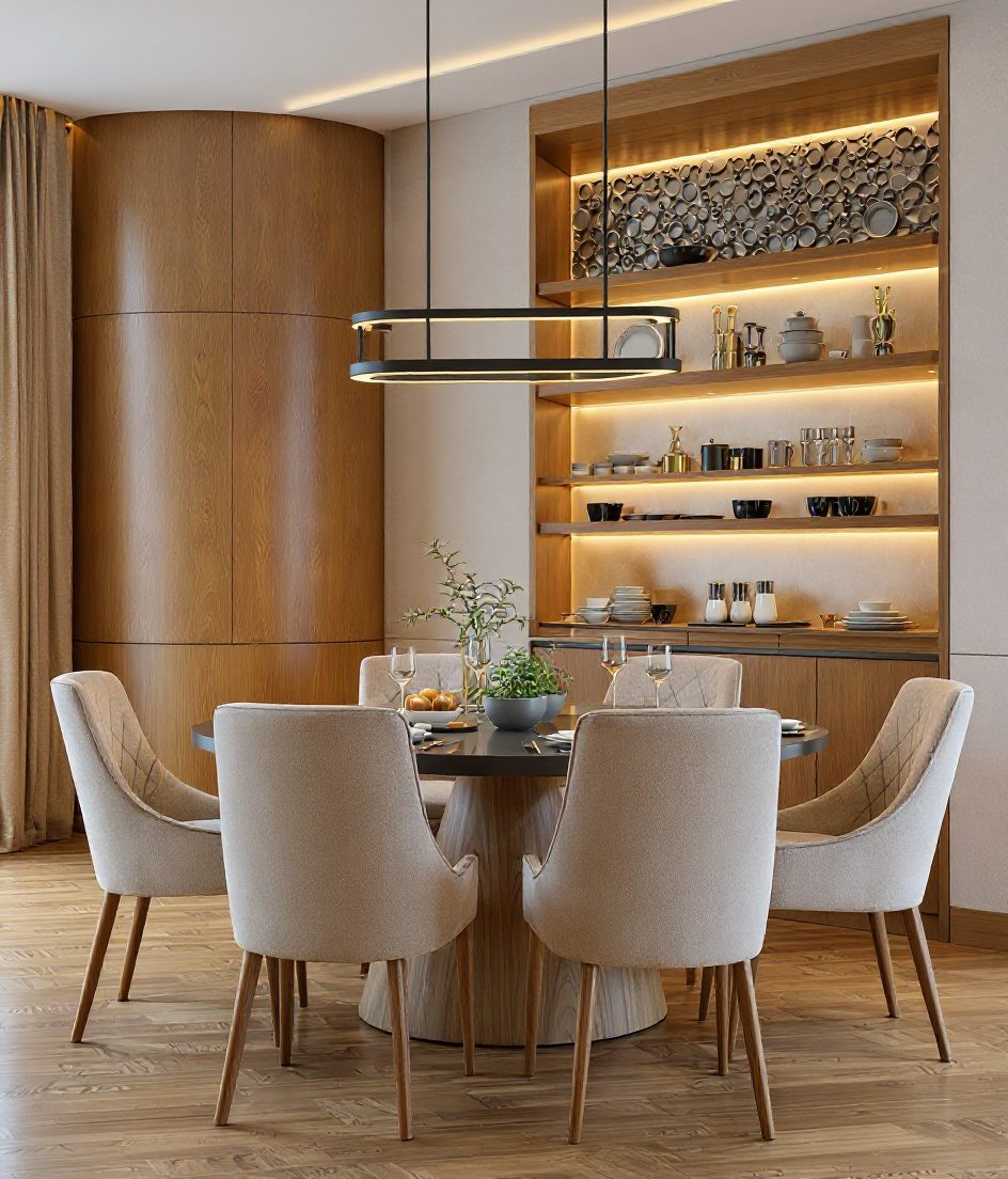 Formal Crockery-Led Dining — Warm Oak