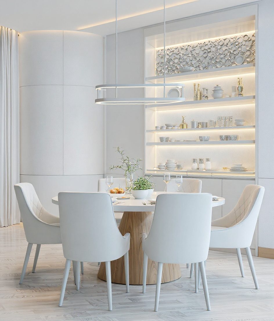Formal Crockery-Led Dining — White Modern