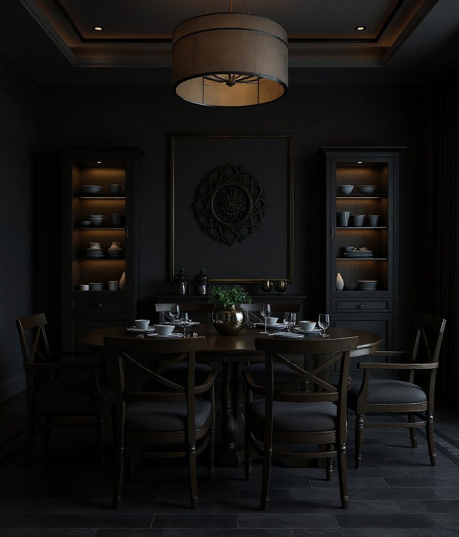 Formal Symmetrical Dining — Charcoal Minimal