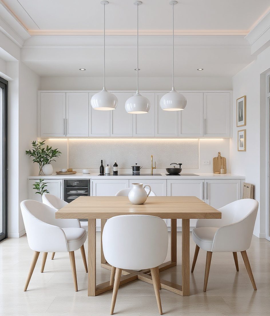 Open-Plan Dining-Kitchen — White Modern
