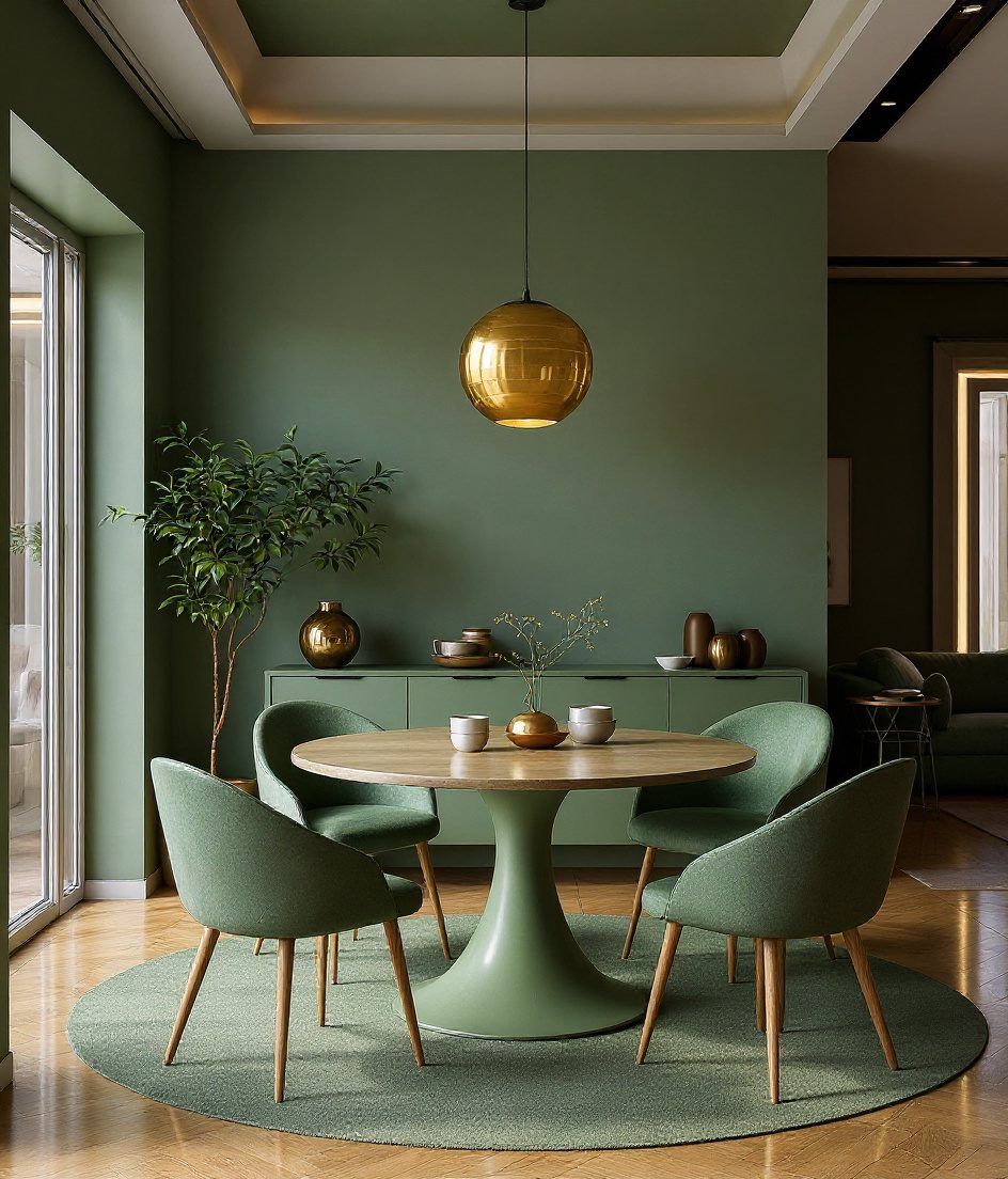 Open-Plan Round Table Dining — Sage & Brass
