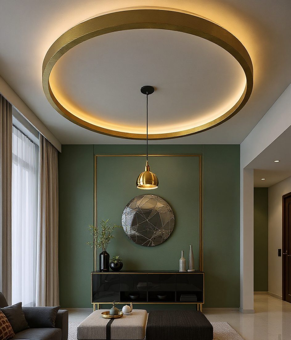 Circular Cove Centre Ceiling — Sage & Brass