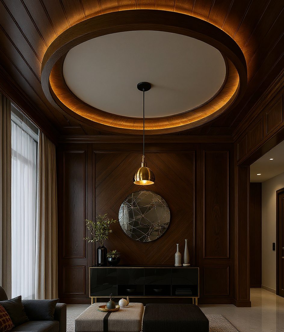 Circular Cove Centre Ceiling — Walnut Classic