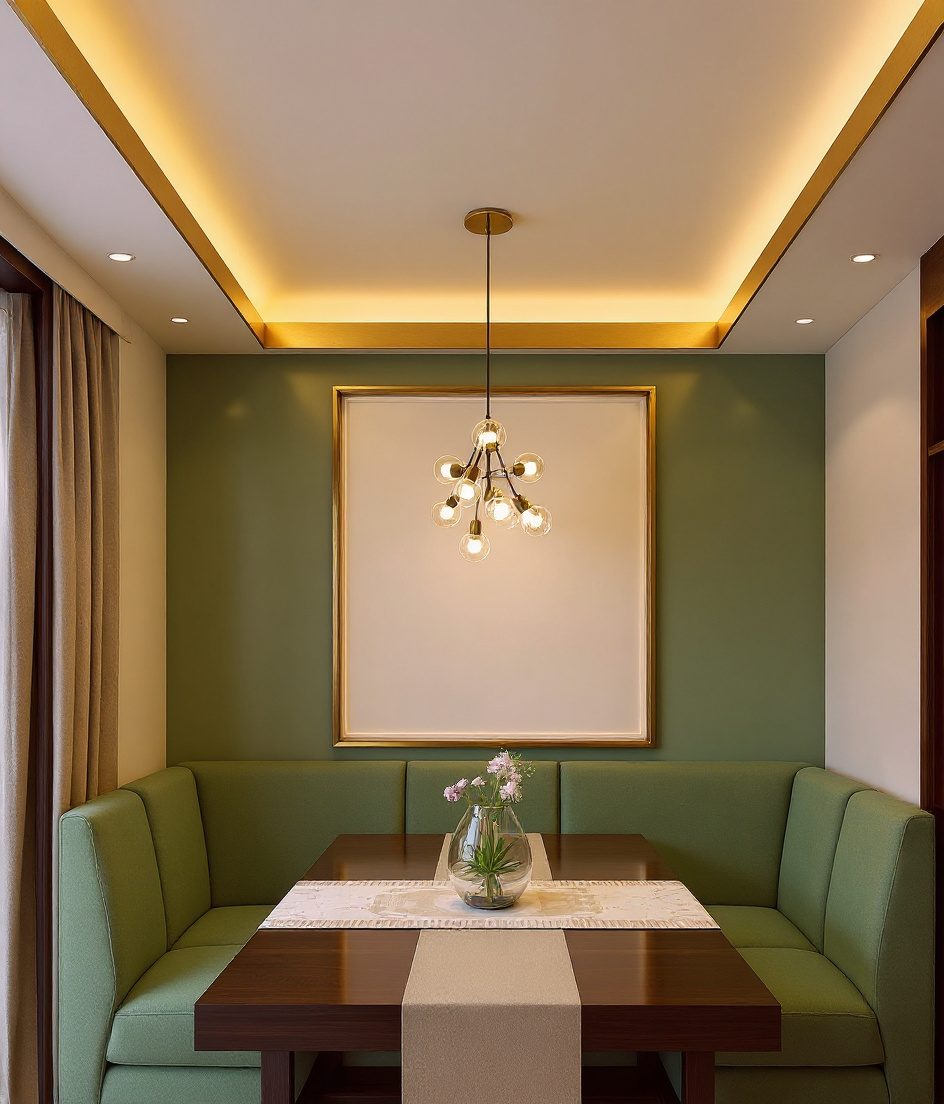 Dining Tray Ceiling with Pendant — Sage & Brass