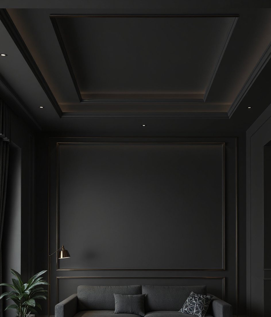 Double Cove Living Ceiling — Charcoal Minimal