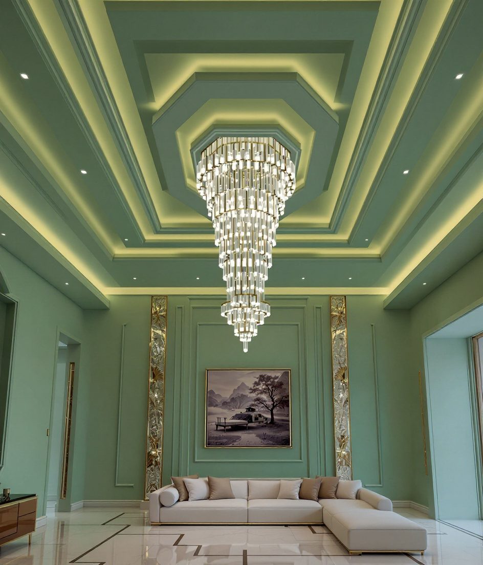 Double-Height Luxury Chandelier Ceiling — Sage & Brass