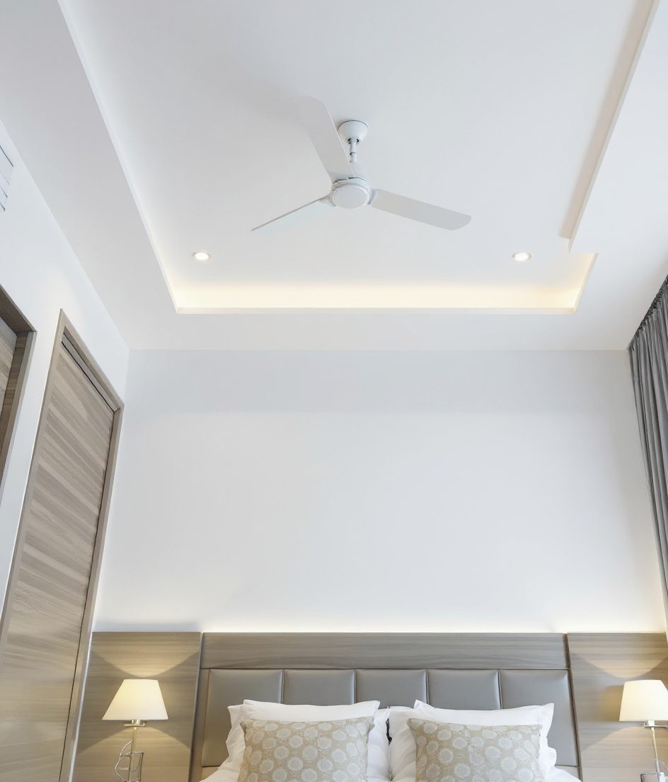 Minimal Flush Bedroom Ceiling — White Modern