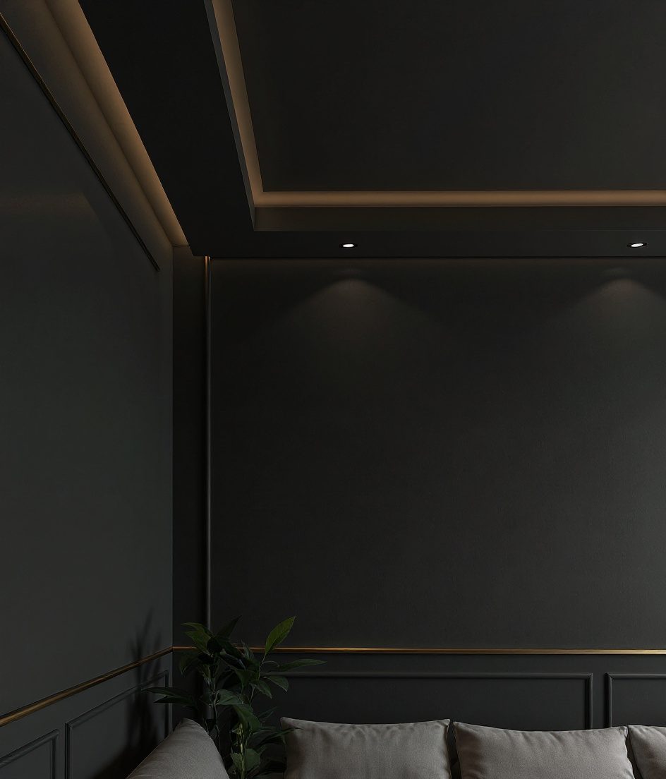 Minimal Perimeter Band Ceiling — Charcoal Minimal