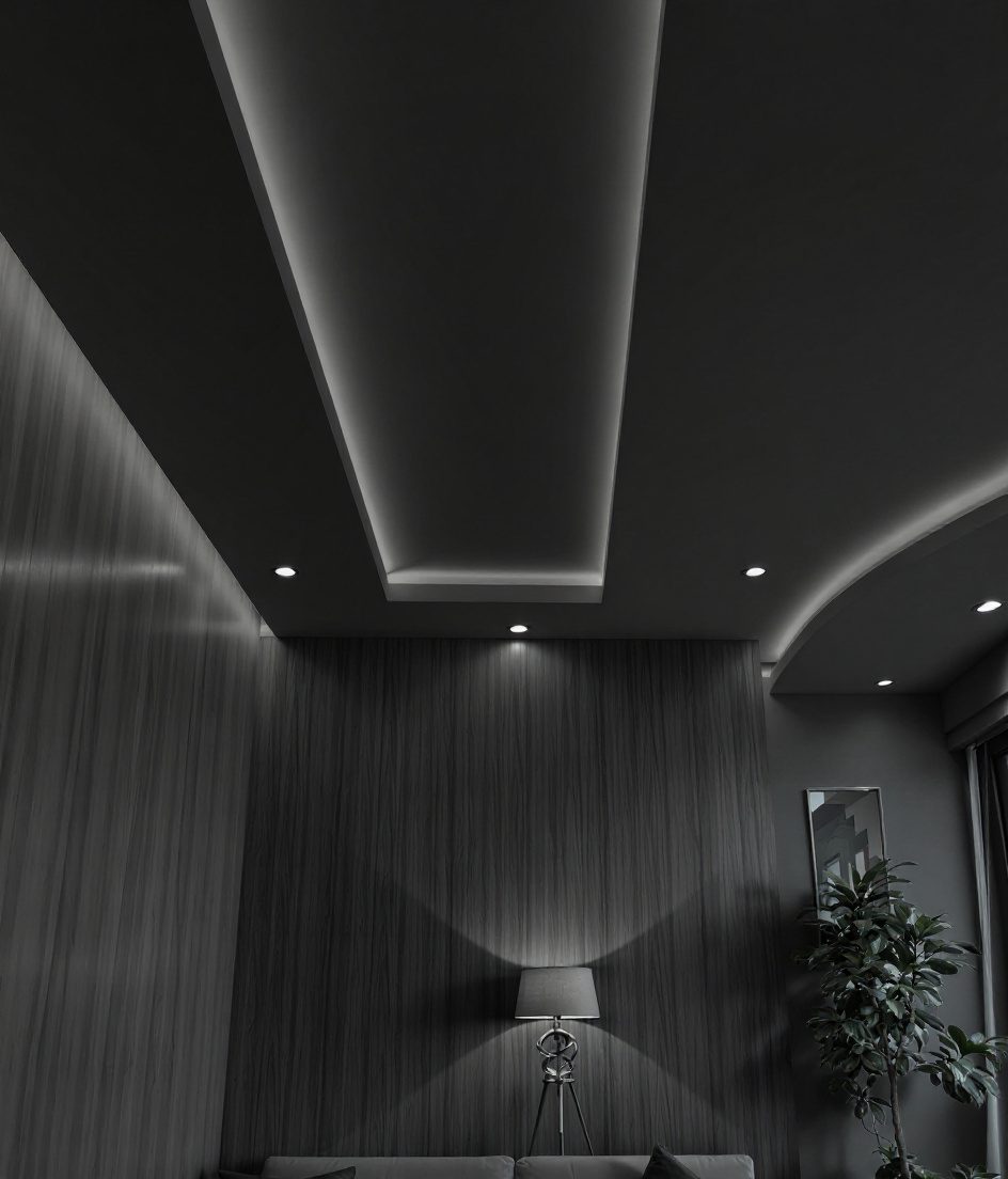 Peripheral Cove POP Ceiling — Charcoal Minimal