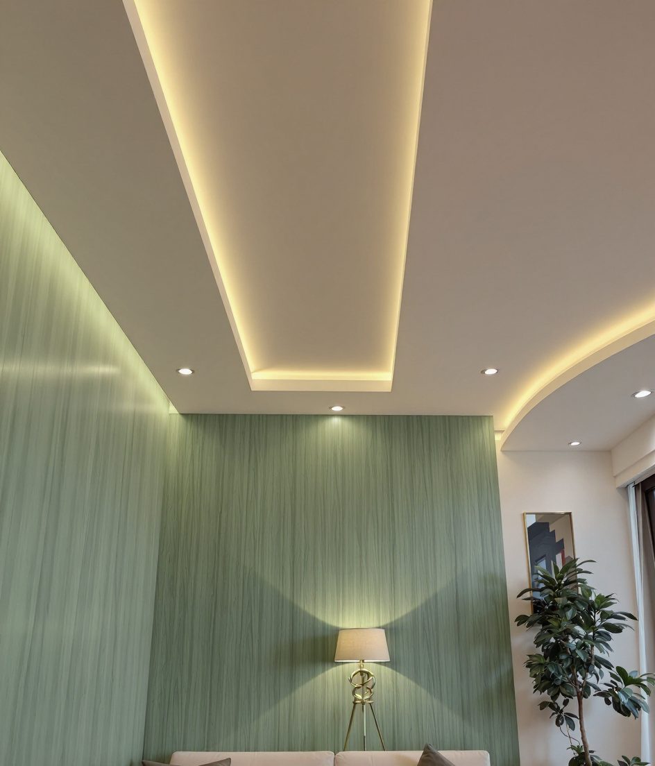 Peripheral Cove POP Ceiling — Sage & Brass