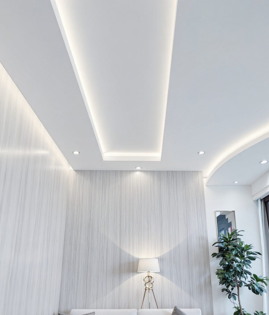 Peripheral Cove POP Ceiling — White Modern