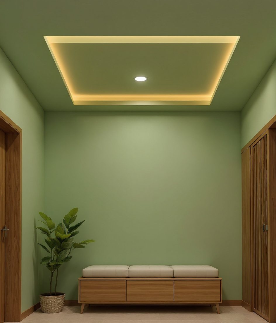 Single-Level Tray Ceiling — Sage & Brass