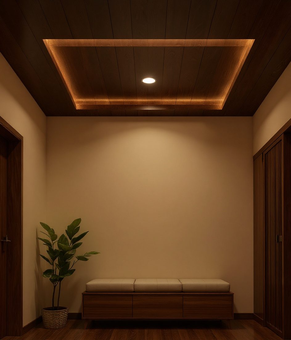 Single-Level Tray Ceiling — Walnut Classic
