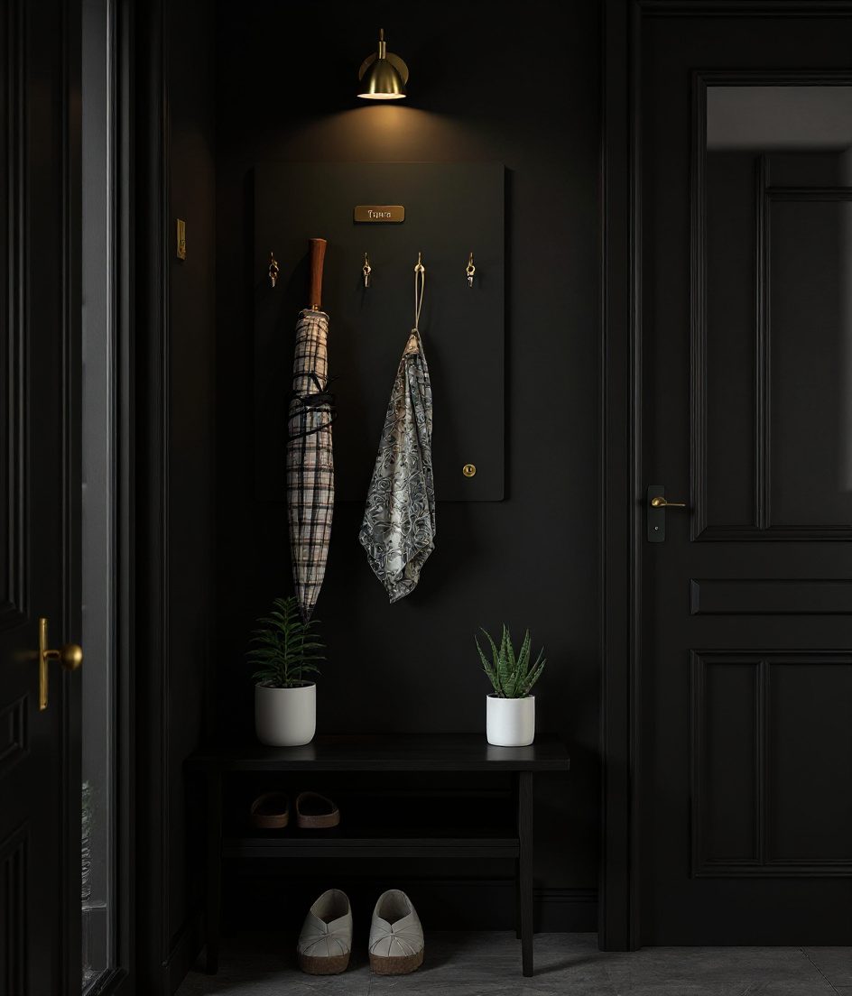 Behind-The-Door Mini Foyer — Charcoal Minimal
