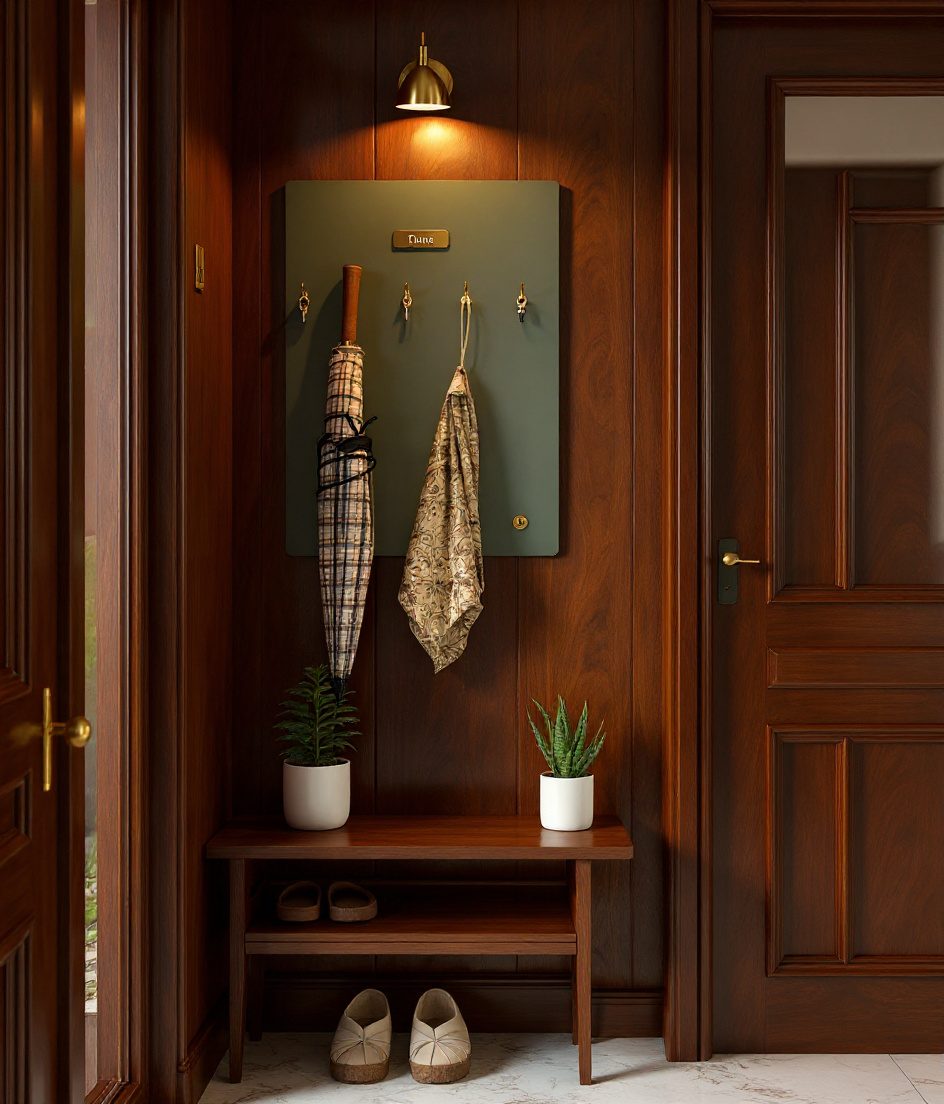 Behind-The-Door Mini Foyer — Walnut Classic