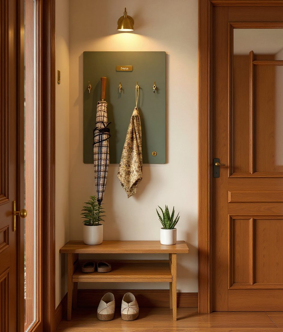 Behind-The-Door Mini Foyer — Warm Oak
