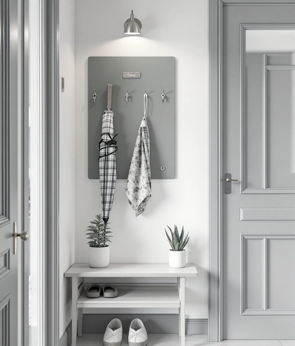 Behind-The-Door Mini Foyer — White Modern