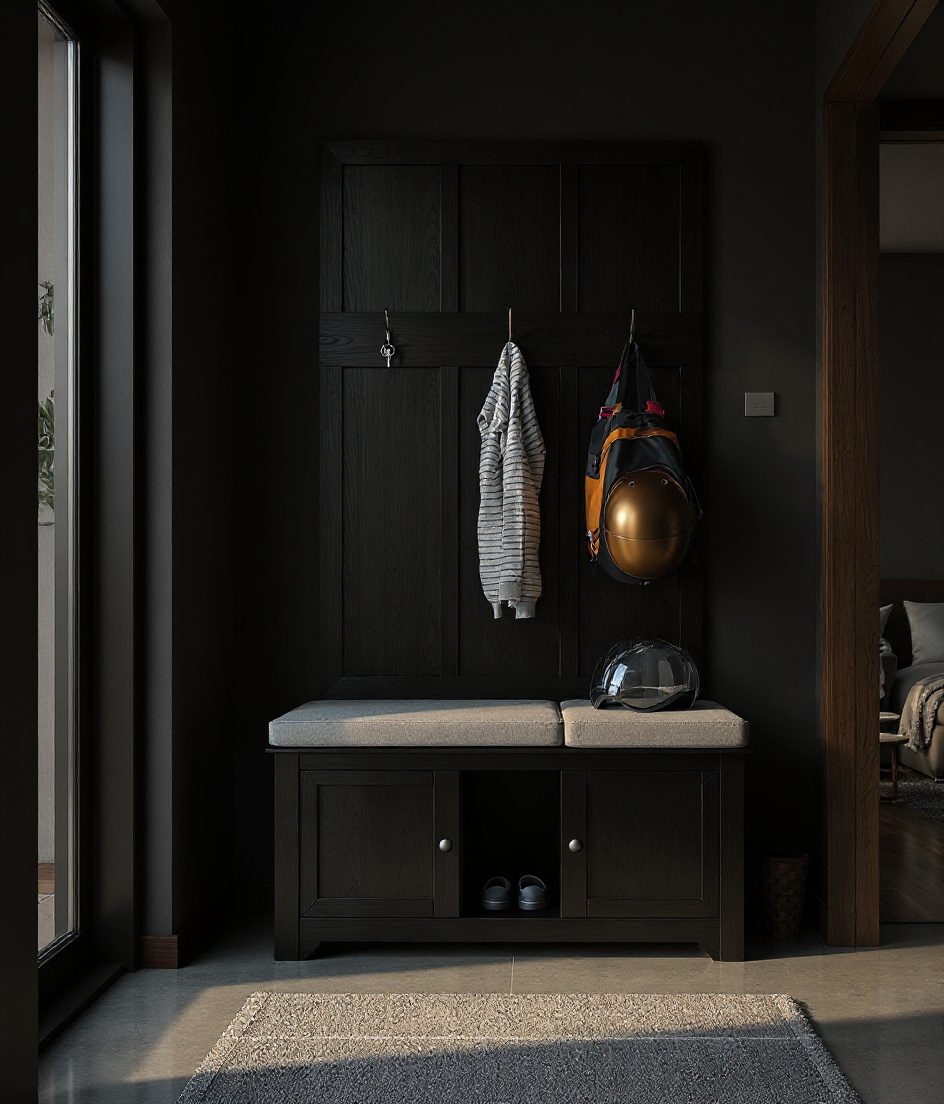 Bench With Hidden Storage — Charcoal Minimal