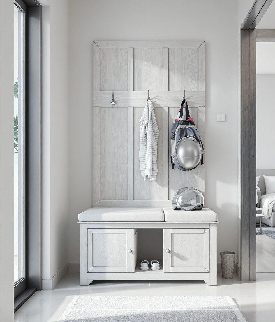 Bench With Hidden Storage — White Modern
