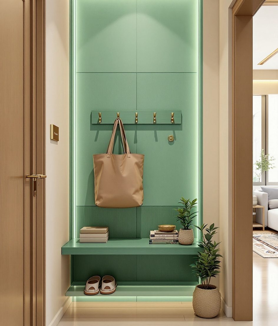 Compact Apartment Foyer — Sage & Brass