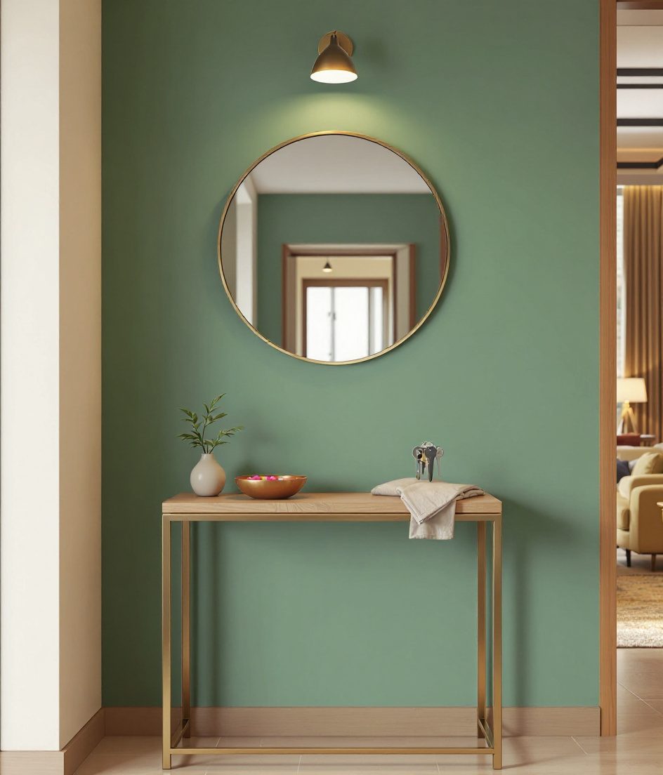 Console And Mirror Entryway — Sage & Brass