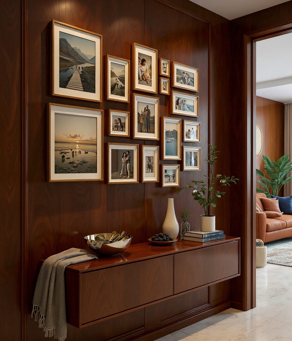 Gallery Frame Wall Foyer — Walnut Classic