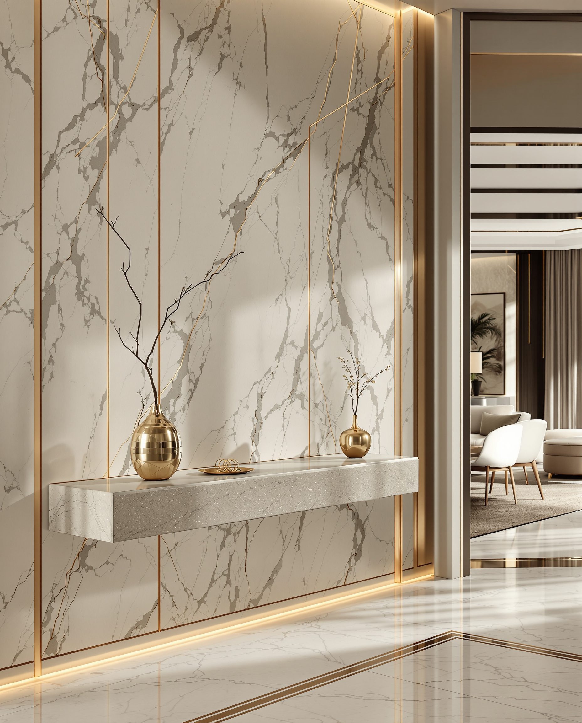 Marble And Brass Luxe Entry — Sage & Brass