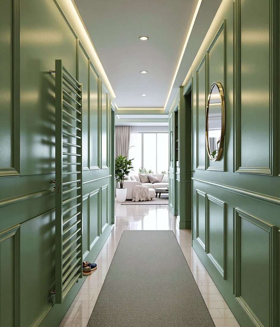 Narrow Corridor Entry Flat — Sage & Brass