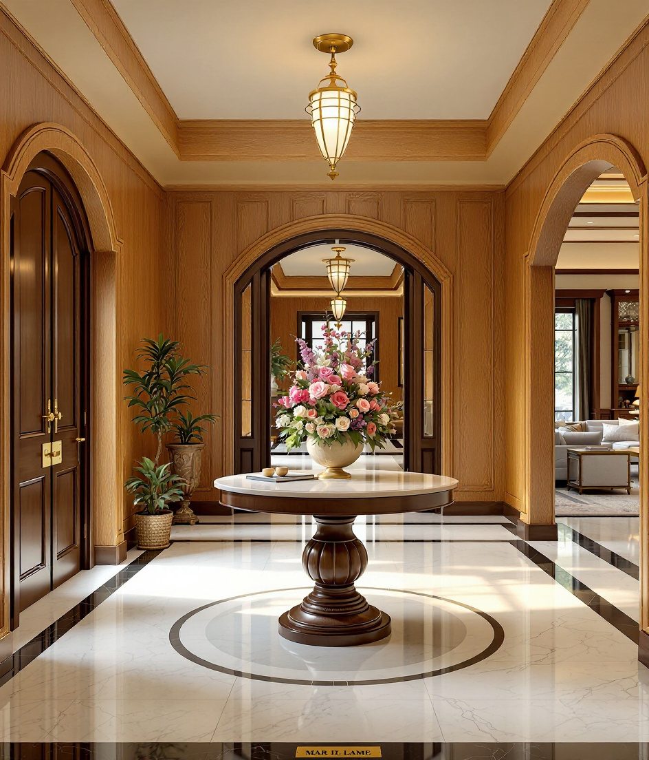Round Table Grand Entry — Warm Oak
